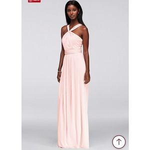 David's bridal Light Pink Full Length Dress Bridesmaid